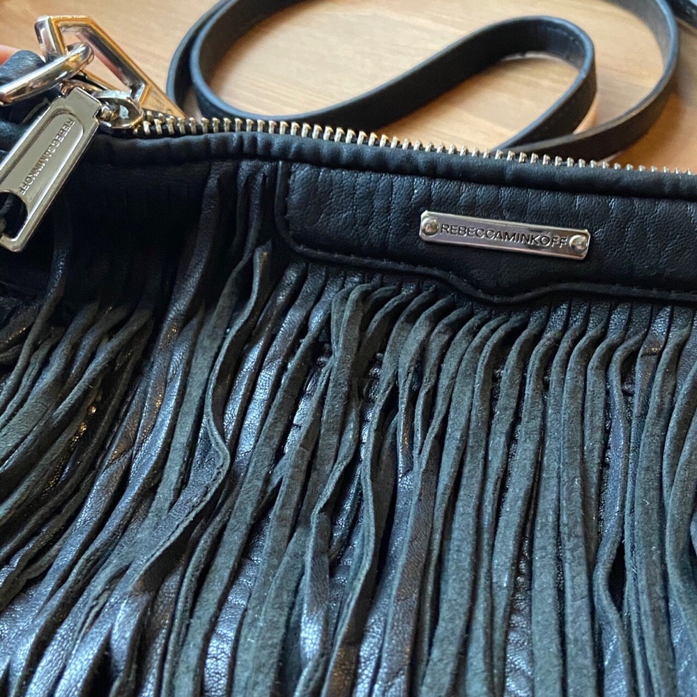 Rebecca Minkoff Black Fringe Cross over bag